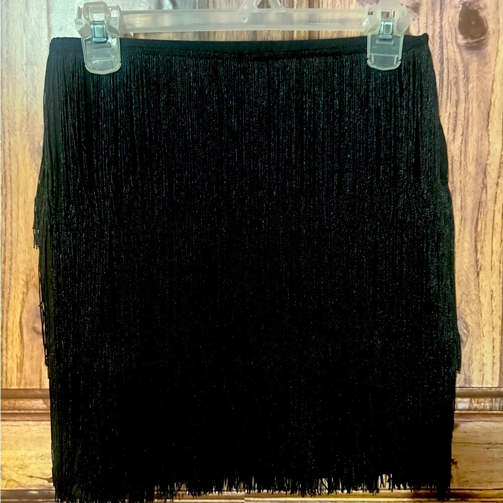 Fringe black skirt NWT
